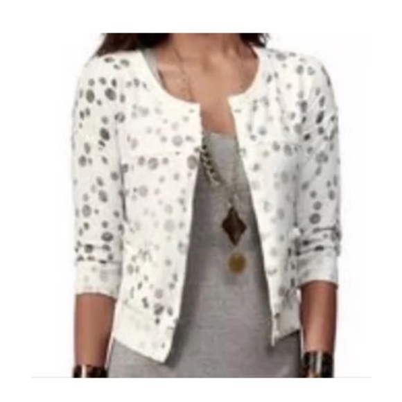 Cabi Women's White Black Polka Dot Button Front Cardigan Lightweight Size XS - Picture 1 of 6